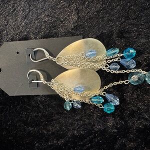 Elegant Silver and Blue Dangle Earrings